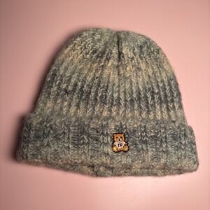 Rare Teddy Fresh Knit Beanie/Toque/Hat/Cap Multi Green Bear Embroidery